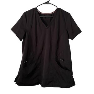 Ava Therese Black Back Knit Scrub Top